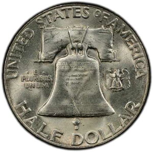 1955-P PCGS MS64 �t�����N�����V���o�[�n�[�t�h���i�\�ʏ�ԗǍD�A�x�����C���ǍD�j