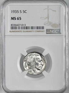 1935-S 5C �o�b�t�@���[�j�b�P���u�T���t�����V�X�R�����ǁvNGC MS65 #8336427-013