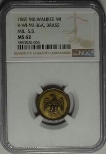 1865�N �~���E�H�[�L�[ �V���b�c�F�� �o���h �E�B�X�R���V�� �~�� S B �g�[�N�� �����E WI-MI-36A NGC MS62
