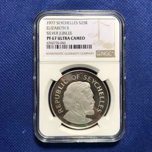 NGC-PF67UC 1977 �Z�C�V�F�� 25���s�[ �G���U�x�X2�� �V���o�[�W���r���[ �V���o�[�v���[�t