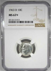 1963-D ���[�|�b�v�V���o�[���[�Y�x���g�_�C�� NGC MS67+�R�C�� AJ126