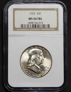 1952 �N�t�����N���� �V���o�[ �n�[�t �h�� NGC MS66 FBL ����̂��閣�͓I�ȊO�ρA�{���ɖڗ����܂�!