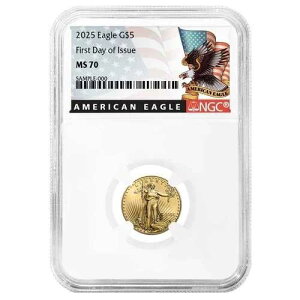 2025�N $5 1/10�I���X �A�����J���S�[���h�C�[�O�� NGC MS70 FDI �����x��-