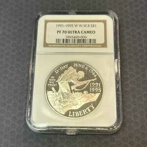 1991-1995 W S $1 ��񎟐��E���L�O PF70 PR70 �E���g���J���I �V���o�[