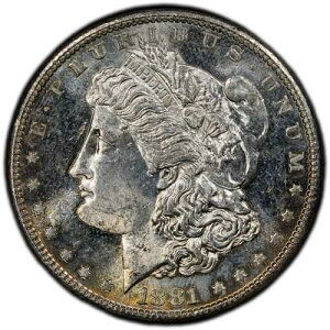 1881-S PCGS MS62 �����K���E�_���[�i�������F�ʂƃv���[�t�ɋ߂��\�ʁj