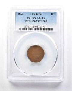 1864�N �C���f�B�A���w�b�h �Z���g L ���{���t RPD FS-2302 S-# AG03 PCGS *5397