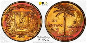 MS65RB 1957�N �h�~�j�J���a�� 1�Z���^�{�APCGS �g�D���[�r���[ ���C���{�[�g�[�� �g�b�v�|�b�v