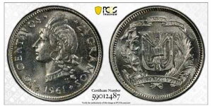 1961 �h�~�j�J���a��10 �Z���^�{�X PCGS MS64