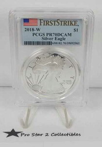 2018-W PCGS PR70 �f�B�[�v�J���I �V���o�[ �C�[�O�� �t�@�[�X�g�X�g���C�N �č������x��
