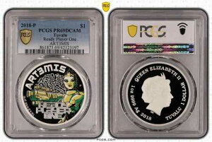�c�o�� 2018�N �v���[�t 1�h����� 1�I���X ���f�B�v���C���[ ART3MIS PCGS PR69DCAM FDC UNC