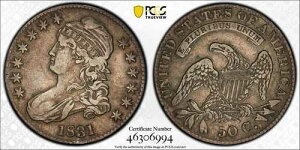 ?1831�N �L���b�v�h�o�X�g �V���o�[ �n�[�t�h�� PCGS VF30 - �I���W�i���\��!!?