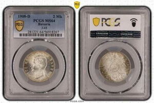 �o�C�G���� 2�}�[�N �V���o�[ 1908 D �L���O�I�b�g�[ J-45 MS64 ������ 130017-