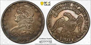1833 �N �L���b�v�h �o�X�g �n�[�t �h�� -PCGS XF45 - ���I���ꂽ�I���W�i���̕\�ʂƔ������O��!