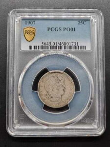 1907�N �o�[�o�[ �N�H�[�^�[ 25�Z���g ���[�{�[�� PCGS PO1 POOR 1 #64537