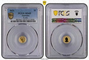2021�N �I�[�X�g�����A �~�j�}�l�[ �R�A�� $2 2�� 1/2g ���� PCGS MS69 �g�b�v�|�b�v