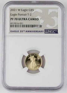 2021�N W $5 1/10�I���X �S�[���h �A�����J���C�[�O�� �v���[�t�R�C�� �^�C�v2 NGC PF70 �E���g���J���I