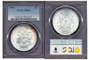 1896�N $1 PCGS MS65-�v���[�t�̂悤�ȕ\�ʁA�h��ȐV�i����A�����K���E�_���[