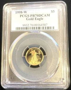 1998�N W $5 1/10�I���X PCGS PR70 DCAM �v���[�t�S�[���h�C�[�O�� - PCGS PR70 DCAM