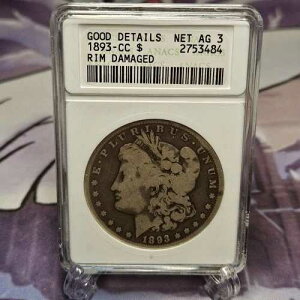 1893 CC �����K�� �V���o�[ �_���[ ANACS �ǍD�ȏڍ� �J�[�\���V�e�B �l�b�g AG 3 $1 1 1