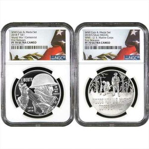 2018�N �v���[�t ��ꎟ���E��� �V���o�[�h�� �C�����M�� 2�_�Z�b�g NGC PF70UC �� FR