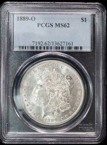 1889-O �����K���E�V���@�[�E�_���[ PCGS MS62 �h��ȕ\��