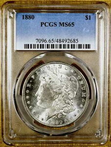 1880�N PCGS MS65 �����K���E�_���[ 100% �z���C�g VAM-11 �_�u��880 8/7 �`�F�b�N�}�[�N (685)
