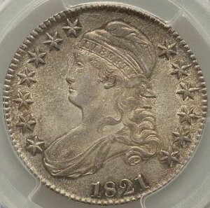 �L���b�v�h �o�X�g �n�[�t �h�� 1821 PCGS AU-58 CAC�AO-103a�A�󏭓x 4�A�����_�C �X�e�[�g!