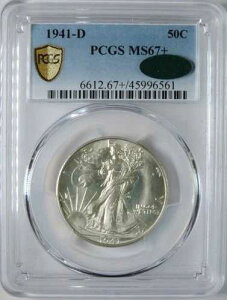 1941�N D �E�H�[�L���O�E���o�e�B �n�[�t�h���R�C�� PCGS MS67+ Plus CAC GEM ������