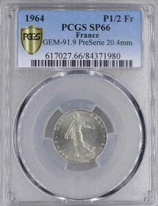 1964�N�v���V���[�Y PCGS SP66 1/2�t���� �V�[�_�[�R�C�� �V�F���t��