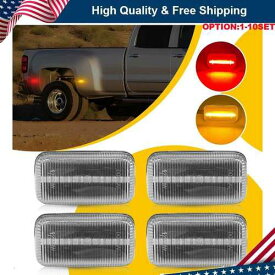 クリアアンバー/レッド LED サイドマーカーライト 2015-2023 GMC シエラ デュアルベッド 4-40x 用