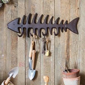 K[fjO nMOtbNS̍tBMAz[R[gnK[EH[bNIXqL[pA^Iorgainizer[}bh[p Hanging hooks Cast Iron Fish Bones figure home Decor co