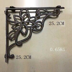 K[fjO 2/1yA AeB[Nt[SIR[i[uPbgǊ|^t[X^hpT|[gbNuPbg Hot ! 2pcs/ One Pair Antique Floral Cast Iron Shelf corner Brackets