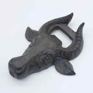 K[fjO Vr[𔲂u̓̌`SKFCI[vi[o[AR[q[VbvAƂ̑AMtg New beer bottle opener metal Bull's head shape cast iron rust color wine opener for bar ,