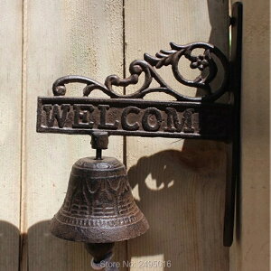K[fjO 悤St`X^CuPbghAxpeBIK[fQ[gxtbN[hOƂ̑ANZg Welcome Cast Iron French Style Bracket Door Bell Patio Garden Gat