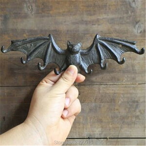 K[fjO ؃L[tbNSǊ|t[cobgEBOt_[NuE8tbNtbNƂ̑pAMtg Hot sales Key hooks Cast Iron Wall Mounted Fruit Bat w/ Wings dark brown 8 hook