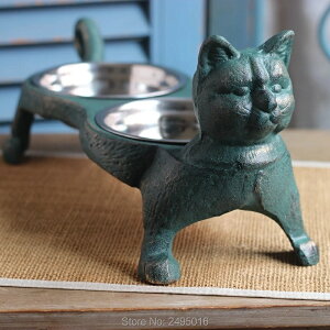 K[fjO LptB[fBO{ESx[XXeXybg_u{Ep܂͔LptB[fBOXe[VщOΐF Feeding Bowl for cat Cast Iron Base Stainless Pet Double