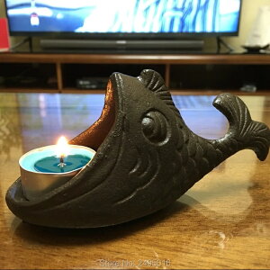 K[fjO [\NSLhz_[`̎}tCLhX^hfBi[e[ȗAiAƋpAVgC Candlesticks Cast Iron Candle Holder Goldfish shape candela