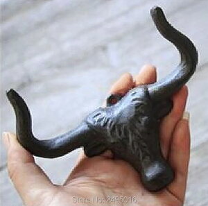 K[fjO tbNuYwbhtBMASǊ|NGCeBuƒp[bNƃRNVnK[ƓdL[VFt Decor Hook Bull's Head figure Cast Iron wall mounted Creative Household