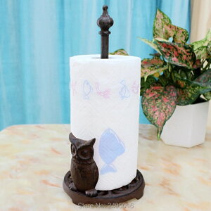 K[fjO y[p[^Iz_[tNĚ`SoXeBbVgCbgy[p[I[KiCU[^uYfpȉƂ̑ Paper Towel Holder Owl shape Cast Iron metal Bath Tissue Toile