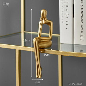 IuWF ylzCeAfk̉Ƃ̑ANZT[rO[̑q[}mChMtg yThinkzGolden Figurines for Interior Resin Sculpture Model Nordic Home Decor Accessor