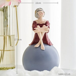 IuWF yC-Ԃ̎qzCeApouK[tBMA_ȉƂ̑rO[̑fXNANZT[fVN̑蕨 yC-Red girlzBubble Girl Figurines for Interi