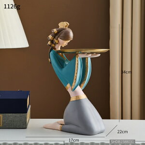 IuWF ygCBzƂ̑S̎[gCrO[̑fXNANZT[IȃNX}XMtg yTray-BzGirl Sculpture Resin Statue Home Decoration Iron Storage Tray Livin