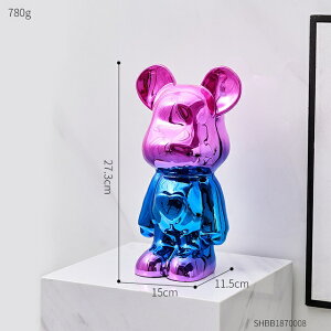 IuWF ysNƃu[zCeAJ[pA[gxAtBMA惂ft@bVƂ̑rO[fXNANZT[ yPink and bluezArt Bear Sculpture Figurines