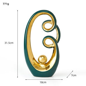 IuWF y315cm-O[Bzk풊ی|pƂ̑ANZT[rO[NX}XMtg2022 y31 5cm-Green BzNordic Ceramic Abstract Art Sculpture Home Decoration Accessories Livi