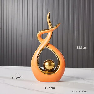 IuWF yIWrbOzAuXgNgZ~bNƂ̑kp̒uCeArO[̑ANZT[Mtg yOrange-bigzAbstract Ceramic Sculpture Home Decoration Nor