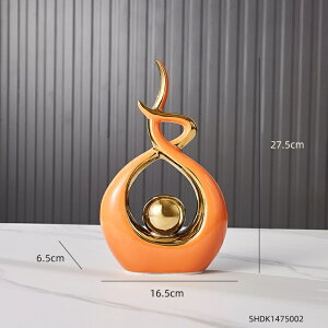 IuWF yIW-zۓ풤Ƃ̑kp̒uCeArO[̑ANZT[Mtg yOrange-smallzAbstract Ceramic Sculpture Home Decoration Nordic Art Figurines for In