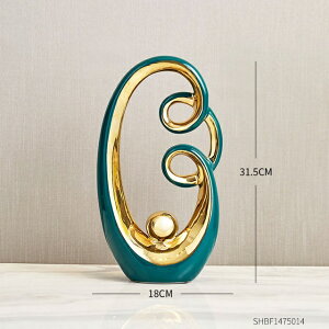 IuWF yGreen-DzAuXgNgZ~bNƂ̑kp̒uCeArO[̑ANZT[Mtg yGreen-DzAbstract Ceramic Sculpture Home Decoration Nordic Art Figurines