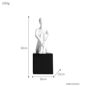 オブジェ 【32cm-ホワイト】リビングルーム用北欧デコレーションホームアクセサリーワンピースレジンスタチューオフィスデスクデコレーション抽象彫刻モダンアートデコレーション 【32cm-White】Nordic Decoration Home Accessories For Living Room One Piece Resin Statue