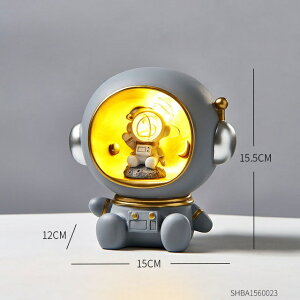 オブジェ 【B-シルバー】宇宙飛行士樹脂モデルフィギュアモダンホームアクセサリー寝室ナイトライト彫刻リビングルームクリスマスデコレーションギフト 【B-Silver】Astronaut Resin Model Figurines