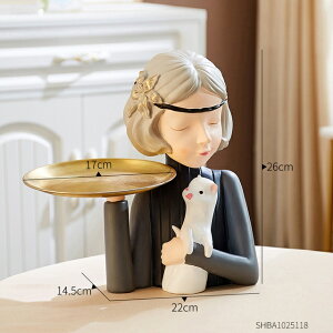 �I�u�W�F �y26cm-�O���[�zResinGirlModel Statue Modern Abstract Sculpture Home Decoration Accessories for Living Room Storage Tray Office Storage Decor �y26cm-gray�zResin Girl Model Statue Modern Abstract Sculpture Home Decoration Accessories for 